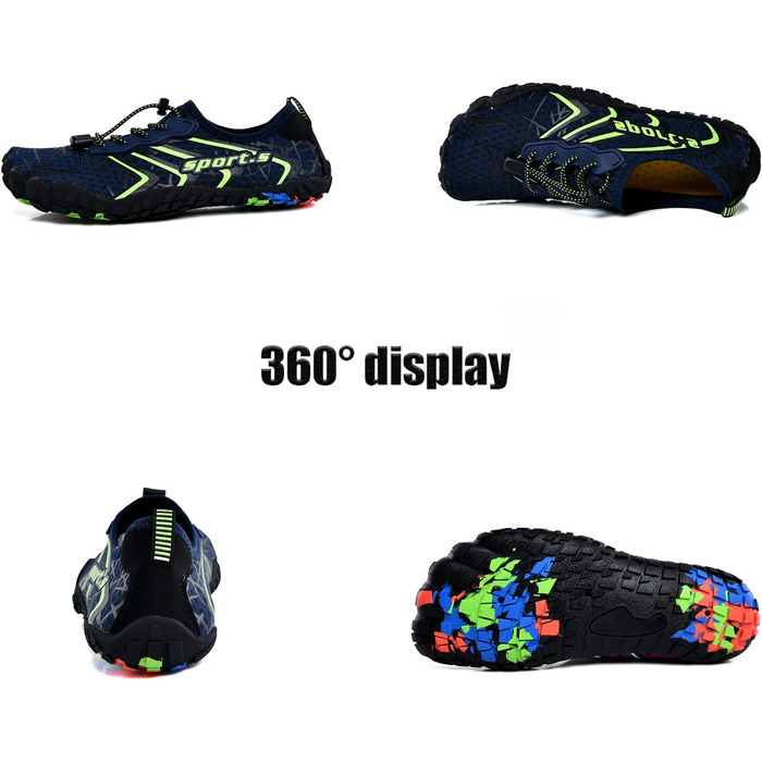 Шкарпетки для плавання Ziitop: чоловічі та жіночі, для пляжу, швидке сушіння, з дренажними отворами, для каякінгу, фітнесу, трейлраннінгу, хайкінгу, розмір 35-46