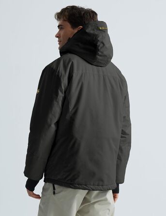 Куртка GEMYSE для чоловіків, водонепроникна, вітронепроникна, з підкладкою, зимова куртка з капюшоном для спорту, відпочинку, активного відпочинку на природі (сірий колір, розмір S)