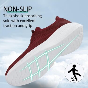 Чоловічі кросівки без шнурівків Slip-on, сітка, дихаючі, легкі, для бігу та повсякденного носіння (44 EU, Червоний)