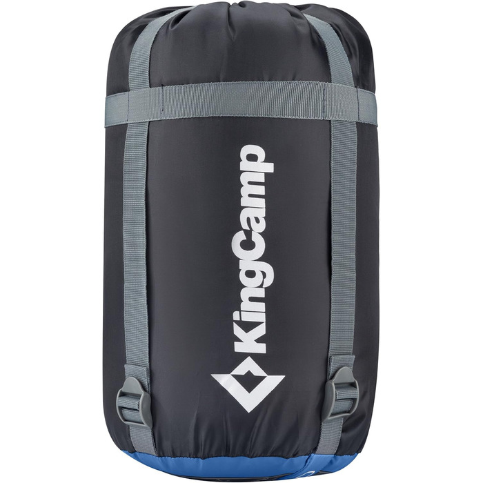 Сплячий мішок KingCamp для двох осіб, зимовий, для кемпінгу, блакитний. Зручний та теплий спальник для відпочинку на природі.