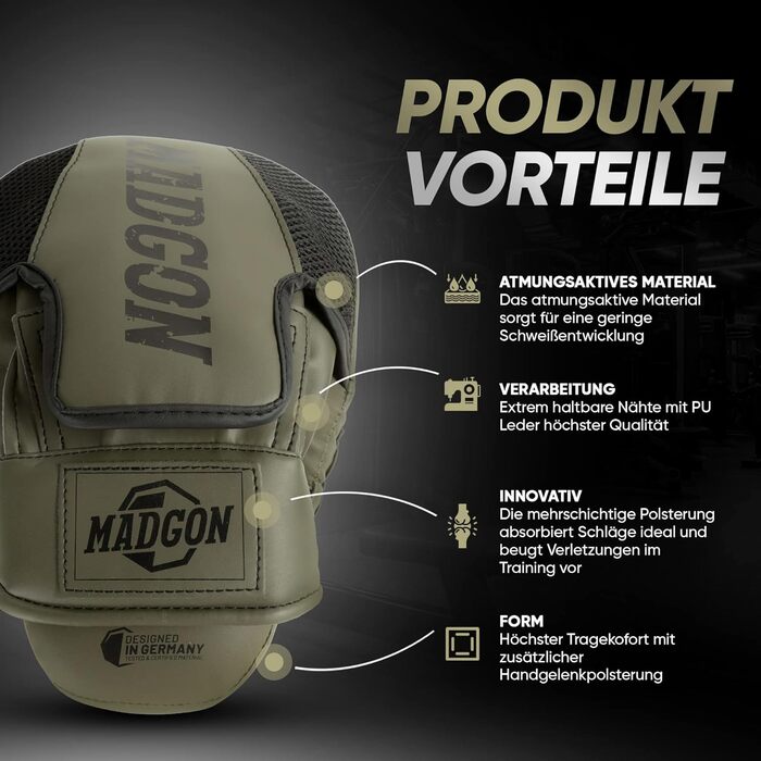 MADGON Боксерські рукавички-лапи для ударів, 1 пара, чорно-білі, для боксу, MMA, кікбоксингу, Taekwondo