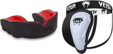 Захист для бойових мистецтв Venum Adult Deep Guard - Чорний/Червоний, Розмір L (з захистом для зубів)