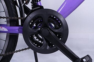 Дитячий велосипед Talson 24 дюйми, 21-швидкість Shimano, з підсвіткою, фіолетово-білий