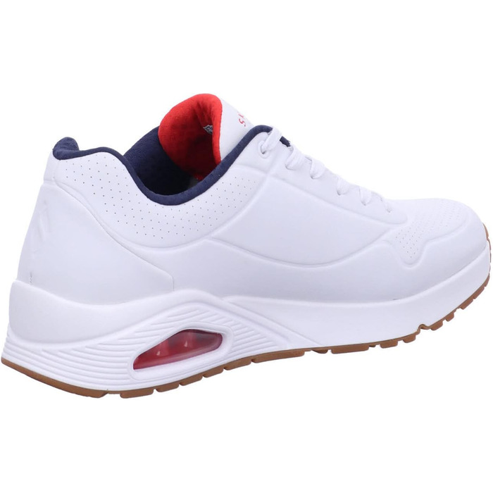 Кросівки Skechers Uno Stand On Air для чоловіків, білі, Durabuck, темно-синій, червона окантовка, 47.5 EU