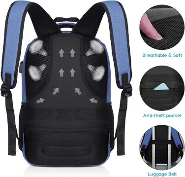 Рюкзак для ноутбука YAMTION 35L з USB, водонепроникний, для чоловіків і жінок, шкільний