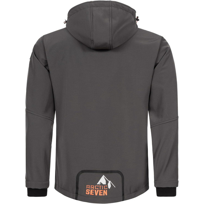 Чоловіча куртка Softshell AS301: водонепроникна функціональна куртка для outdoor з флісовою підкладкою, сіро-помаранчева, розмір L