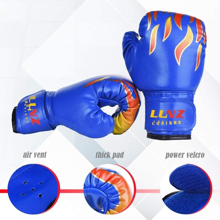 Боксерські рукавички для дітей Kinder Boxhandschuhe 6OZ/8OZ для MMA, муай-тай, кікбоксингу та тренувань на боксерській груші (8OZ, блакитні)