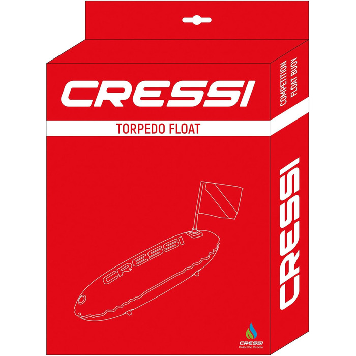 Буйок Cressi Tauchen для дайвінгу, фрідайвінгу, снорклінгу та підводного полювання – яскраво-помаранчевий торпедо буй