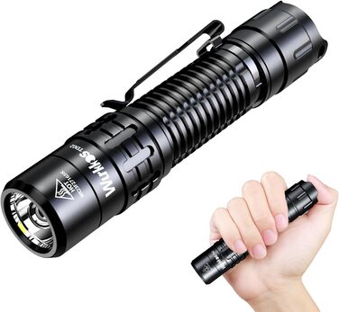 Wurkkos TD02 LED тактичний ліхтарик: 2000 люмен, USB-C зарядка, IP68 водонепроникність, 6 режимів, компактний для активностей на відкритому повітрі та в приміщенні