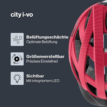Велосипедний шолом uvex City i-vo для міста, з LED-підсвіткою, регульований розмір, для жінок і чоловіків, легкий