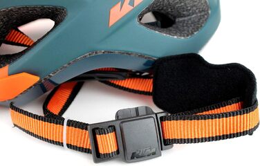 Велошолом KTM Factory Character 2021 з магнітною застібкою Fidlock, помаранчево-матовий/петрол, розмір 54-58 см