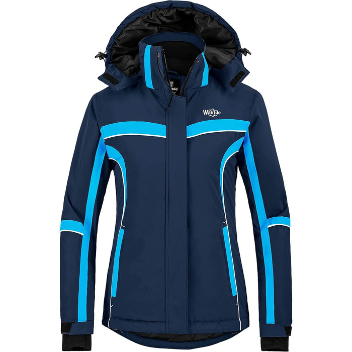Жіноча куртка Wantdo: непромокаєма, з капюшоном, флісова, для гірськолижного спорту, віндфлейс, для активного відпочинку, зелена (XL, синій)