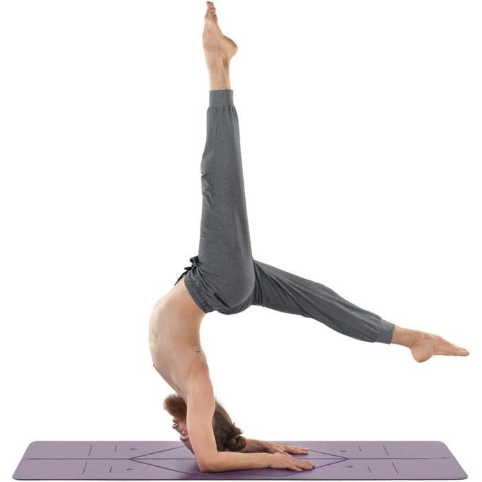 Liforme Travel Yogamatte: екологічна, неслизька йога-килимок з унікальною системою розмітки, біорозкладний, з натурального каучуку, фіолетовий