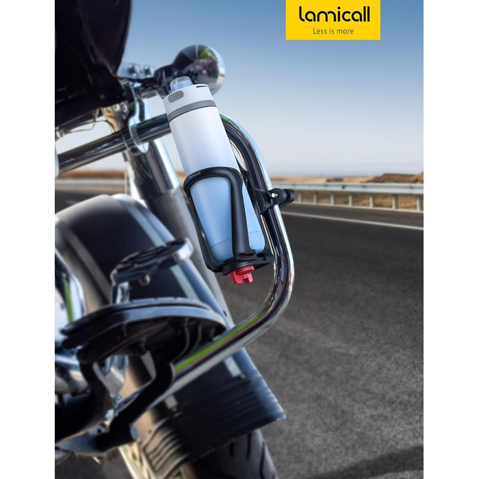 Тримач для пляшки Lamicall на велосипед/мотоцикл: універсальний, чорний, для пляшок 48-71мм