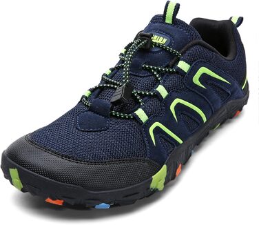 Дитячі трекінгові черевики Littleplum для хлопчиків. Зручні, дихаючі, антиковзкі черевики для активного відпочинку та трейлраннінгу. Розмір 40 EU, темно-синій/зелений.