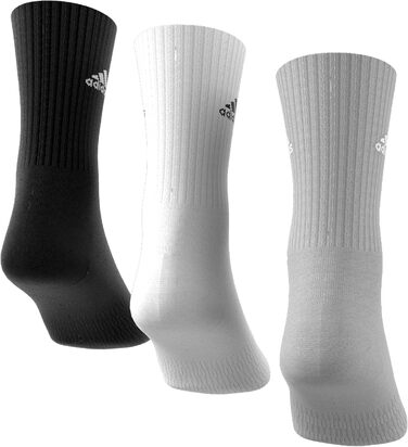 Набір махрових високих шкарпеток adidas Unisex Cushioned Crew, 3 пари, сірий/білий/чорний, розмір XXL (49-51)