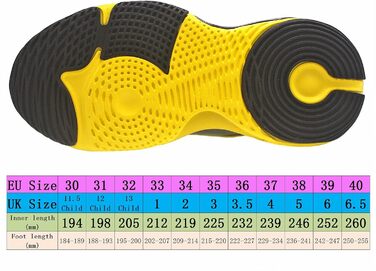 Дитячі кросівки для хлопчиків, спортивні, на липучці, розмір 30-40, 32 EU, чорно-жовті