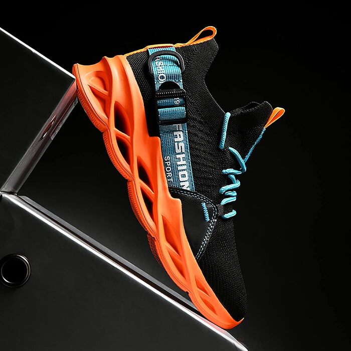 Чоловічі та жіночі спортивні кросівки для бігу Turnschuhe G133 Schwarz Orange. Дихаючі, легкі, з амортизацією для фітнесу та занять спортом.