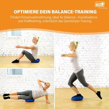 SISSEL® Balancefit® - балансборд для тренування всього тіла, координації та масажу | Зроблено в Німеччині | Ø32 см, 7 см, до 130 кг, блакитний