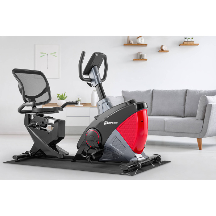 Горизонтальний велотренажер Hop-Sport HS-070L Helix червоний iConsole+