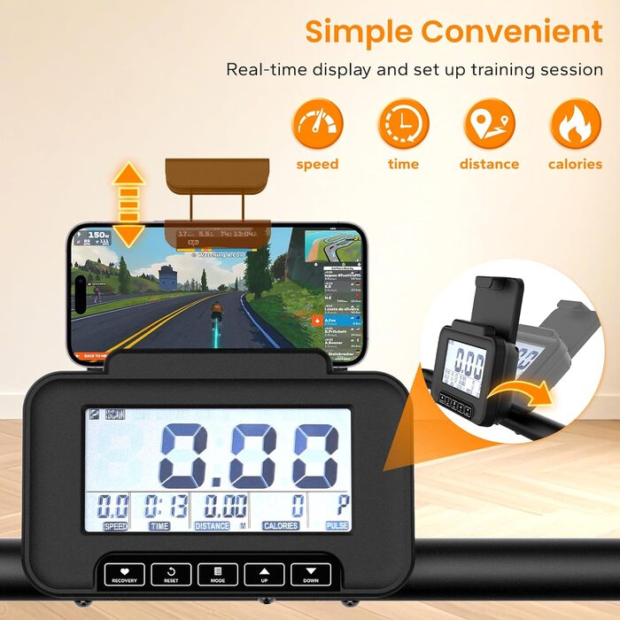 Бігова доріжка для дому HXD-ERGO складана, немоторизована, з LCD-дисплеєм та APP для тренувань, компактна для офісу