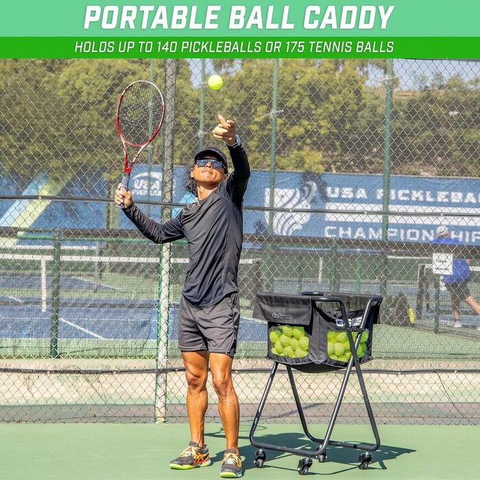 GoSports Ball-Caddy: візок для м'ячів для піклболу та тенісу (140 піклболів або 175 тенісних м'ячів)