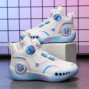 Дитячі баскетбольні кросівки Mateju, High Top, фіолетові, для занять на вулиці, антиковзаючі, дихаючі