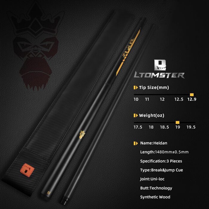 YEUEK Little Monster Springqueue, карбонове, 553 мл, з м'якою сумкою, чорний