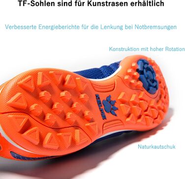 Дитячі футбольні бутси для штучного покриття, тренувальні кросівки для дівчаток та хлопчиків, унісекс, розмір 39 EU, блакитні