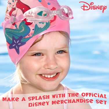 Дитячий набір для плавання Disney: Шапочка та окуляри Stitch, UV-захист, Антизапіт, 3-6 років, Рожевий