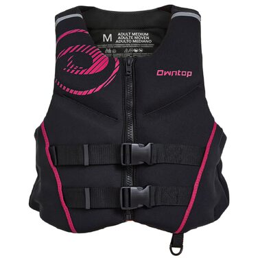 Owntop Жилет рятувальний для дорослих | Легкий неопреновий жилет | Складаний засіб плавучості з подвійними страховими ременями | Жилетка для водних видів спорту, каякінгу, риболовлі, веслування (Рожевий, L)