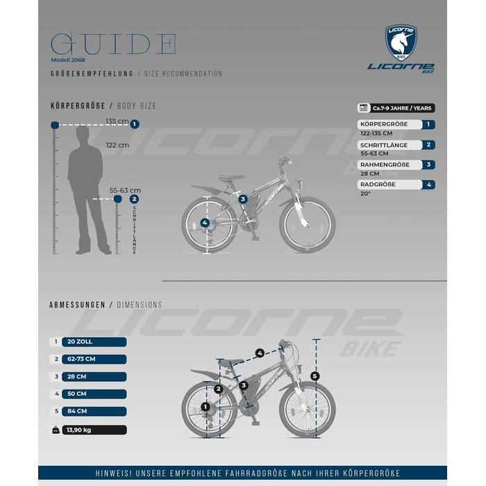 Гірський велосипед Licorne Bike Premium 20 дюймів, 18/21 швидкостей, для дівчат, хлопців, жінок і чоловіків