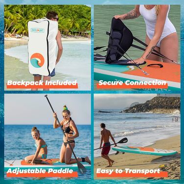 Надувний SUP Борд Overmont - Комплект для Станд-Ап Падлбордингу з Аксесуарами (Пумпо, Весло, Леш, Рюкзак)