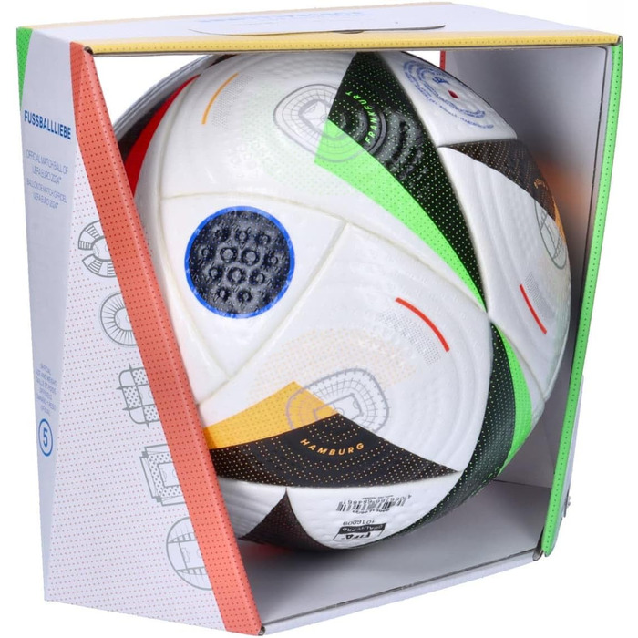 Футбольний м'яч Adidas Euro24 Pro, розмір 5, біло-чорний