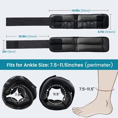 Ваги для щиколоток Sportneer для чоловіків та жінок, набір вагів для ніг, зручні та м'які, для танців, бігу та ходьби (1,8 кг, по 0,9 кг кожна), сірі
