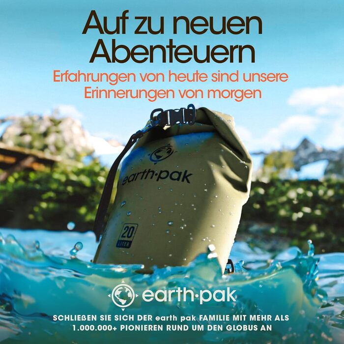 Earth Pak Packsack Rolltop 30L Оранжевий - Водонепроникний рюкзак для каякінгу, туризму, риболовлі та відпочинку на природі