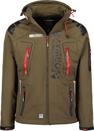 Географічний Норвегія Tangata Herren Functional Outdoor куртка червона (XXL, Хакі, Червоний)