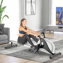 Merax Водний весловий тренажер з ясеня з LD-монітором і Bluetooth, для дому, до 150 кг