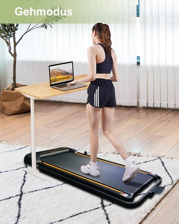Біговий доріжка з нахилом для дому, складаний електричний walking pad з пультом дистанційного керування, Bluetooth та керуванням через додаток, подвійним амортизатором, без необхідності збирання