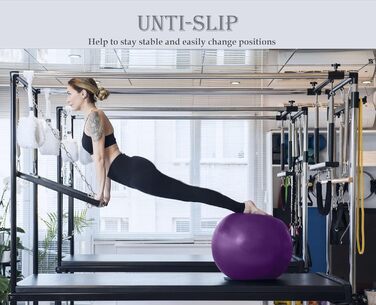 Гімнастичний м'яч великий з захистом від вибуху, фітнес м'яч для йоги та офісу, фіолетовий (без логотипу), розмір S (38-45 см)
