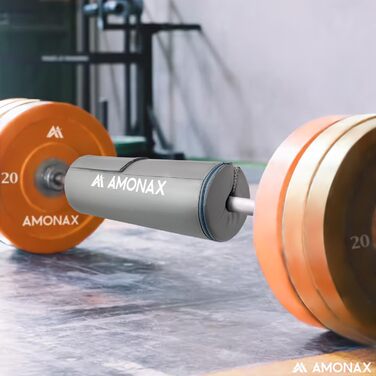 AMONAX Преміум подушка для штанги, товста накладка для гіп-трасту, міцний фітнес аксесуар для чоловіків і жінок, сіра