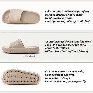 Шльпанці Badelatschen Cozislides: Зручні та антиковзкі шльпанці для дому та пляжу (37/38 EU, Хакі)