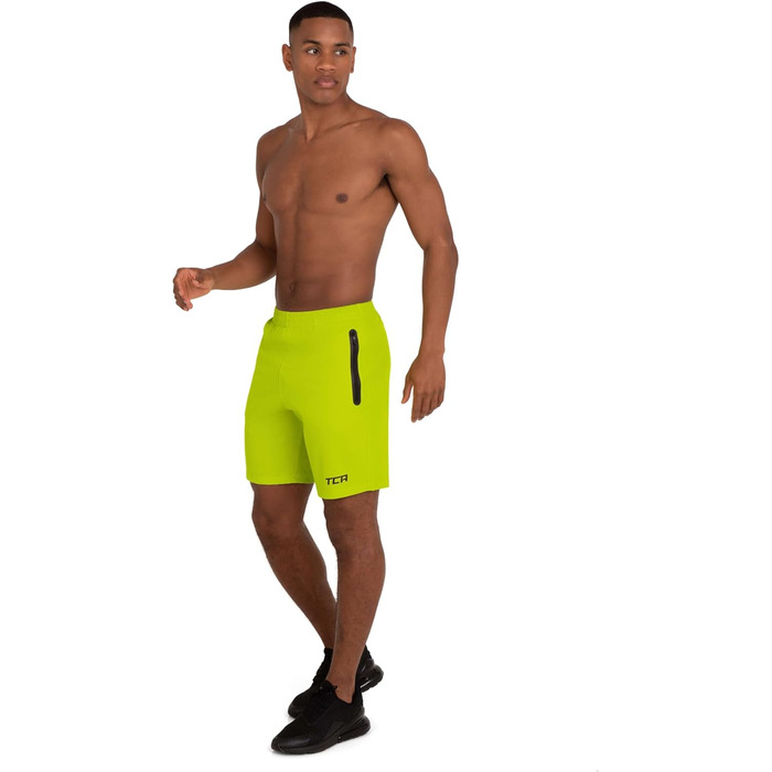 Шорти спортивні чоловічі короткі, жовті (XL) з кишенями на блискавці - TCA