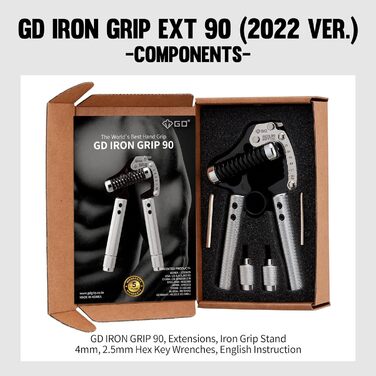 Регульований еспандер для пальців GD GRIP Iron Extender 90, 25–90 кг