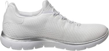 Кросівки жіночі Skechers 149036-BKLB білі сітчасті з срібною обробкою, 37 EU