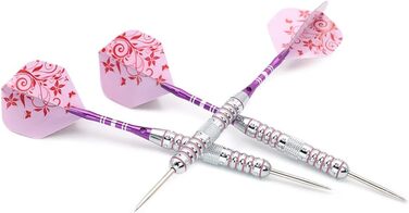 Сталеві дротики CUESOUL Pink Ladies 21/23 г з алюмінієвими стеблями (наконечник сталевий)