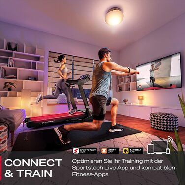 Біговий тренажер Sportstech F37s: складаний, до 20 км/год, 7PS, з нахилом, 150 кг, для дому, з підключенням до APP, сертифікований TÜV