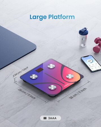 Ваги RENPHO для тіла з аналізом складу, Bluetooth, 180 кг, аналіз жиру, BMI, м'язової маси, протеїну, BMR