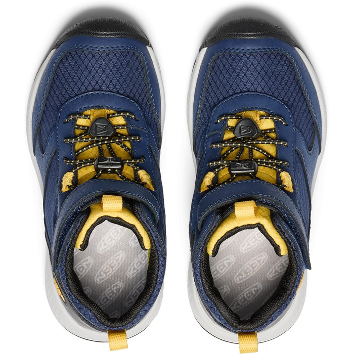 KEEN Skua Mid Waterproof - дитячі водонепроникні черевики для хайкінгу (25/26 EU, Navy/Yellow)