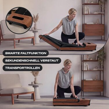 Складана бігова доріжка для ходьби Sportstech WoodPad Pro для дому та офісу, до 8 км/год, з лічильником кроків та підтримкою додатку, до 120 кг